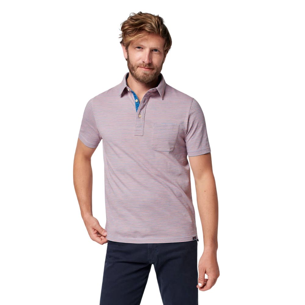 Faherty Cotton Polo Salt Wash Pink XX-Large