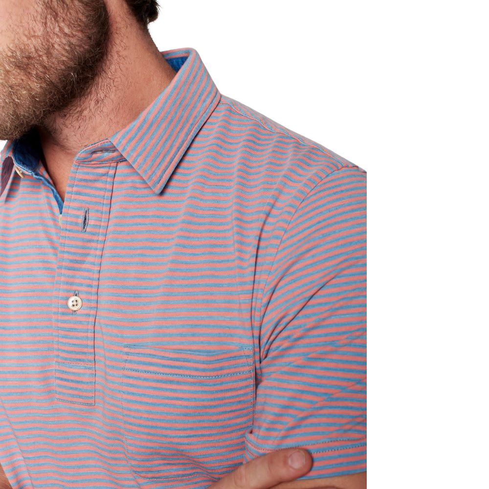 Faherty Cotton Polo Salt Wash Pink XX-Large