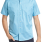 Peter Millar Marshall Print Cotton Short Sleeve Button-Up Shirt In Blue Opal Size Medium