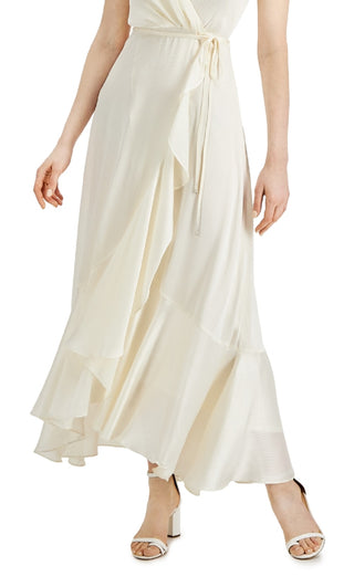 Taylor Women's Chiffon High Low Maxi Dress White Size 16