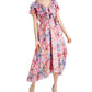 Taylor Women's Ruffled Floral Print Chiffon A Line Dress Pink Size 4