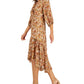 Taylor Women's Sheer Floral Print Midi Dress Brown Size 4 Petite