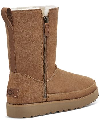 UGG Women's Classic Zip Short Boots Brown Size 6