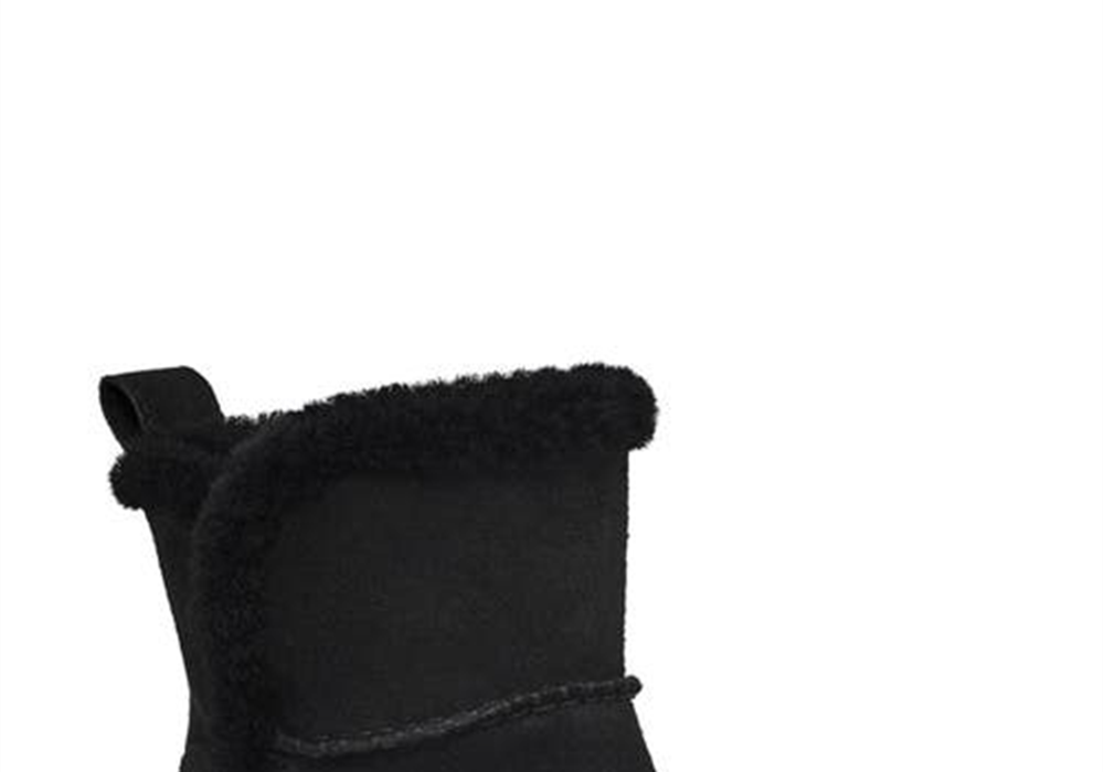 UGG Malvella Waterproof Boot with Genuine Shearling Trim in Black Suede Size 10