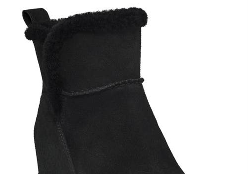 UGG Malvella Waterproof Boot with Genuine Shearling Trim in Black Suede Size 10