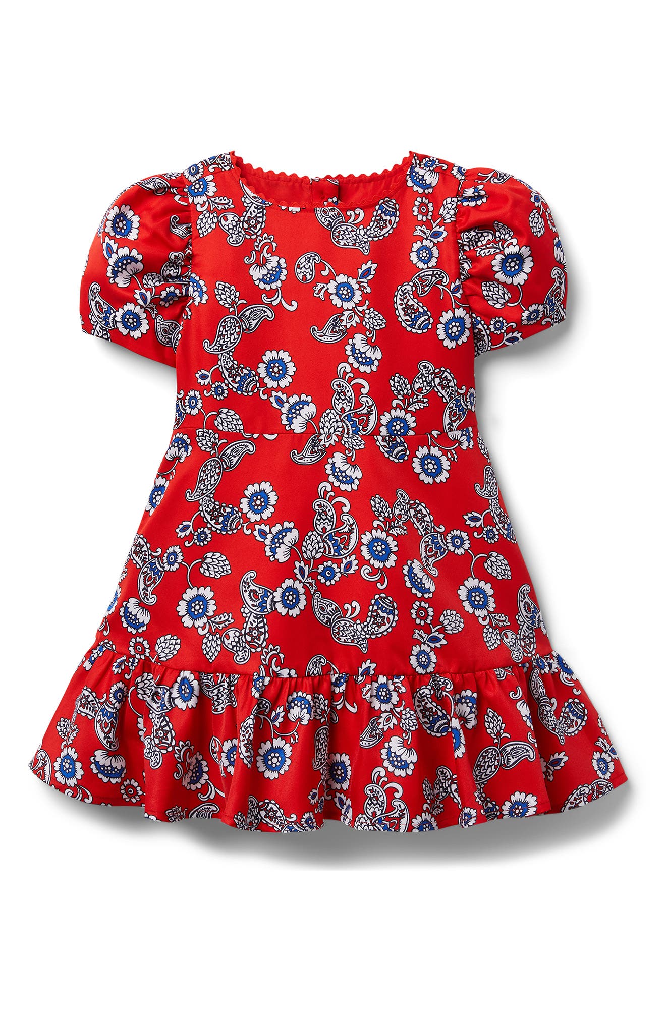 Janie and Jack Kids' Short Sleeve Dress in Red Size 8