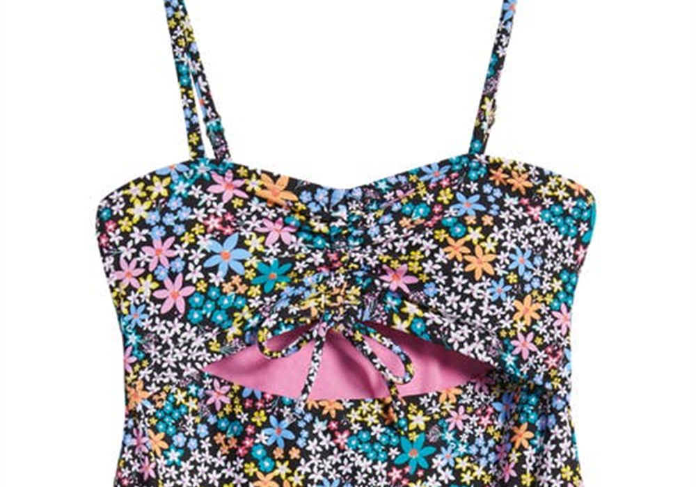 Hobie Kids' Dainty Cutout One-Piece Swimsuit In Black Size 14