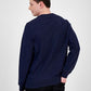 Karl Lagerfeld Paris Men's Slim Fit French Terry Logo Sweatshirt Blue