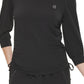 Karl Lagerfeld Paris Women's Side Drawstring Knit Top Black Size Large