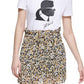 Karl Lagerfeld Paris Women's Printed Pleated Mini Skirt Black Size X-Small