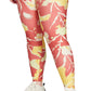 Reebok Women's Floral Print Tights Red Size 2X