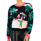 Hooked Up By IOT Junior's Sequined Embroidered Sweater Black Size X-Small