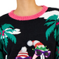Hooked Up By IOT Junior's Sequined Embroidered Sweater Black Size X-Small