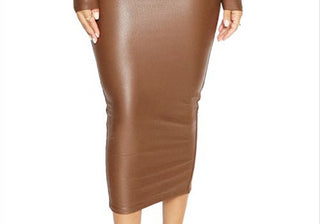 Naked Wardrobe Brown Pencil Skirt, Size XS