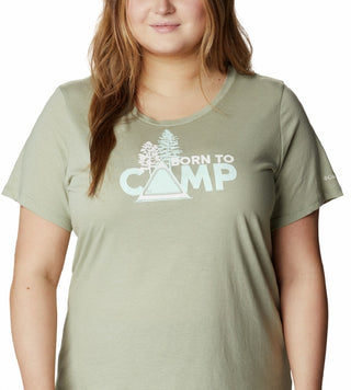 Columbia Women's Daisy Days Graphic T-Shirt Green Size 1X