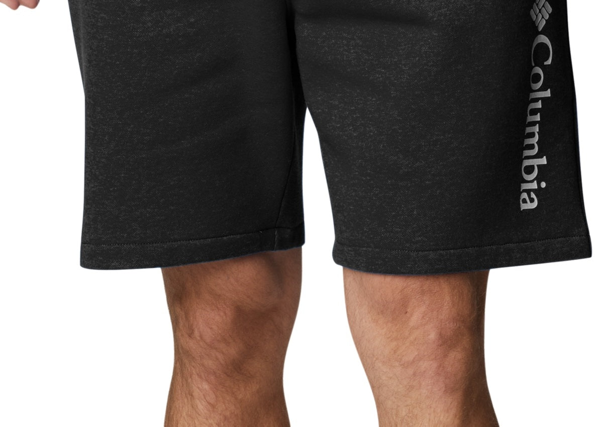 Columbia Men's Trek Relaxed Fit Stretch Logo Print Fleece Shorts Black Size Large