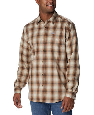 Columbia Men's Vapor Ridge Iii Long Sleeve Shirt Brown Size Small