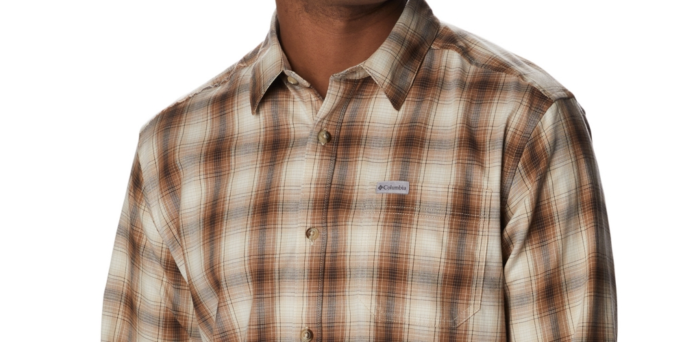 Columbia Men's Vapor Ridge Iii Long Sleeve Shirt Brown Size Small