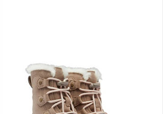 SOREL Explorer Waterproof Faux Fur Lined Boot in Omega Taupe/Chalk Size 12M