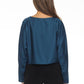 Joseph Ribkoff - Boat Neck Long Sleeve Loose Fit Satin Top