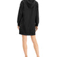 Michael Kors Women's Rhinestone Long Sleeve Above The Knee Active Wear Dress Black Size X-Large