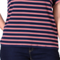 Michael Kors Women's Striped Tulip-Sleeve Knit Top Blue Size Petite Large