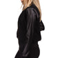 Michael Kors Women's Mixed Media Bomber Jacket Black Size Petite Medium