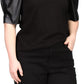 Michael Kors Women's Faux Leather Puff Sleeve Top Black Size 0X