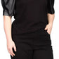 Michael Kors Women's Faux Leather Puff Sleeve Top Black Size 3X