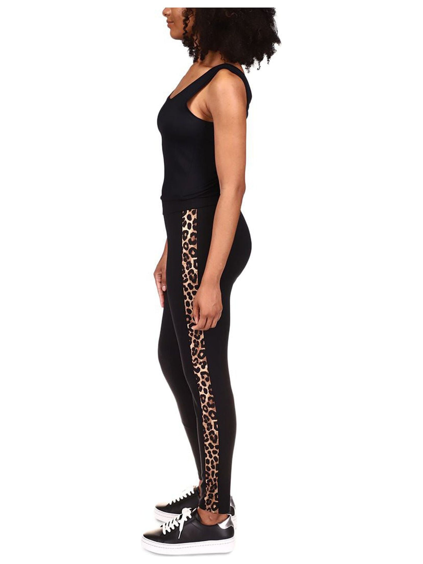 Michael Kors Women's Cheetah Stripe Leggings Casual Pants Black Size Petite X-Small