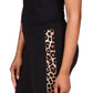 Michael Kors Women's Cheetah Stripe Leggings Black Size Petite Large