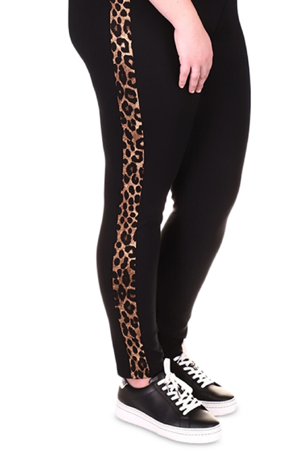 Michael Kors Women's Cheetah Striped Leggings Black Size 0X