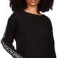 Michael Kors Women's Logo Waffle Knit Top Black