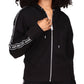 Michael Kors Women's Logo Stripe Zipper Hoodie Black Size Petite X-Small