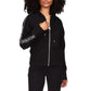 Michael Kors Women's Logo Stripe Zipper Hoodie Black Size Petite Small