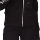 Michael Kors Women's Logo Stripe Zipper Hoodie Black Size Petite Medium