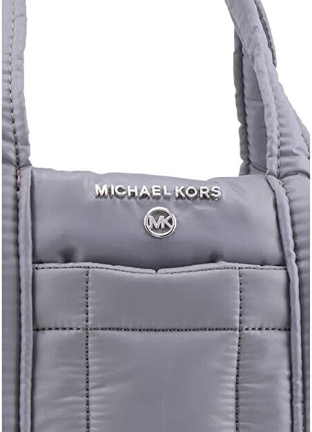 Michael Kors Women's Stirling Small Quilted Padded Tote Bag Grey