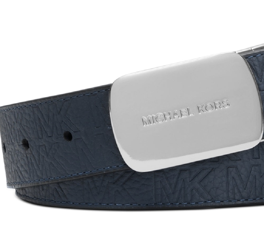 Michael Kors Men's Logo Reversible Leather Belt Blue Size 32