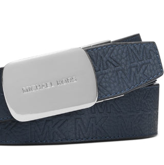 Michael Kors Men's Logo Reversible Leather Belt Blue Size 32