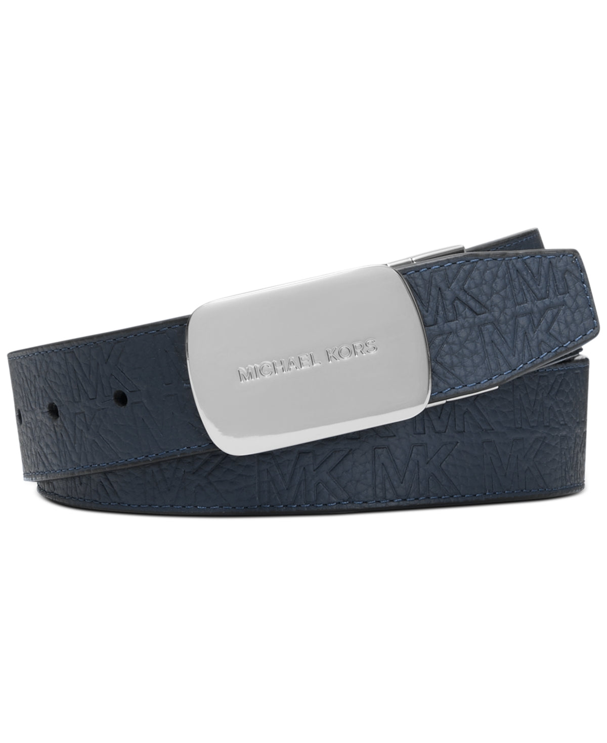 Michael Kors Men's Logo Reversible Leather Belt Blue Size 32