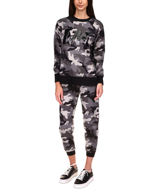 Michael Kors Women's Exclusive Camo Print Pants Gray Size Large