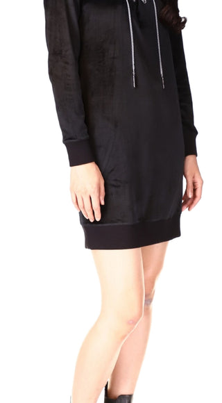 Michael Kors Women's Velour Tunic Dress Black Size X-Large