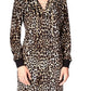 Michael Kors Women's Cheetah Print Velour Dress Brown Size Medium