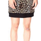 Michael Kors Women's Cheetah Print Velour Dress Brown Size Medium