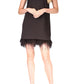 Michael Kors Women's Feather Trim Halter Dress Black Size XX-Small