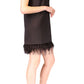 Michael Kors Women's Feather Trim Halter Dress Black Size XX-Small