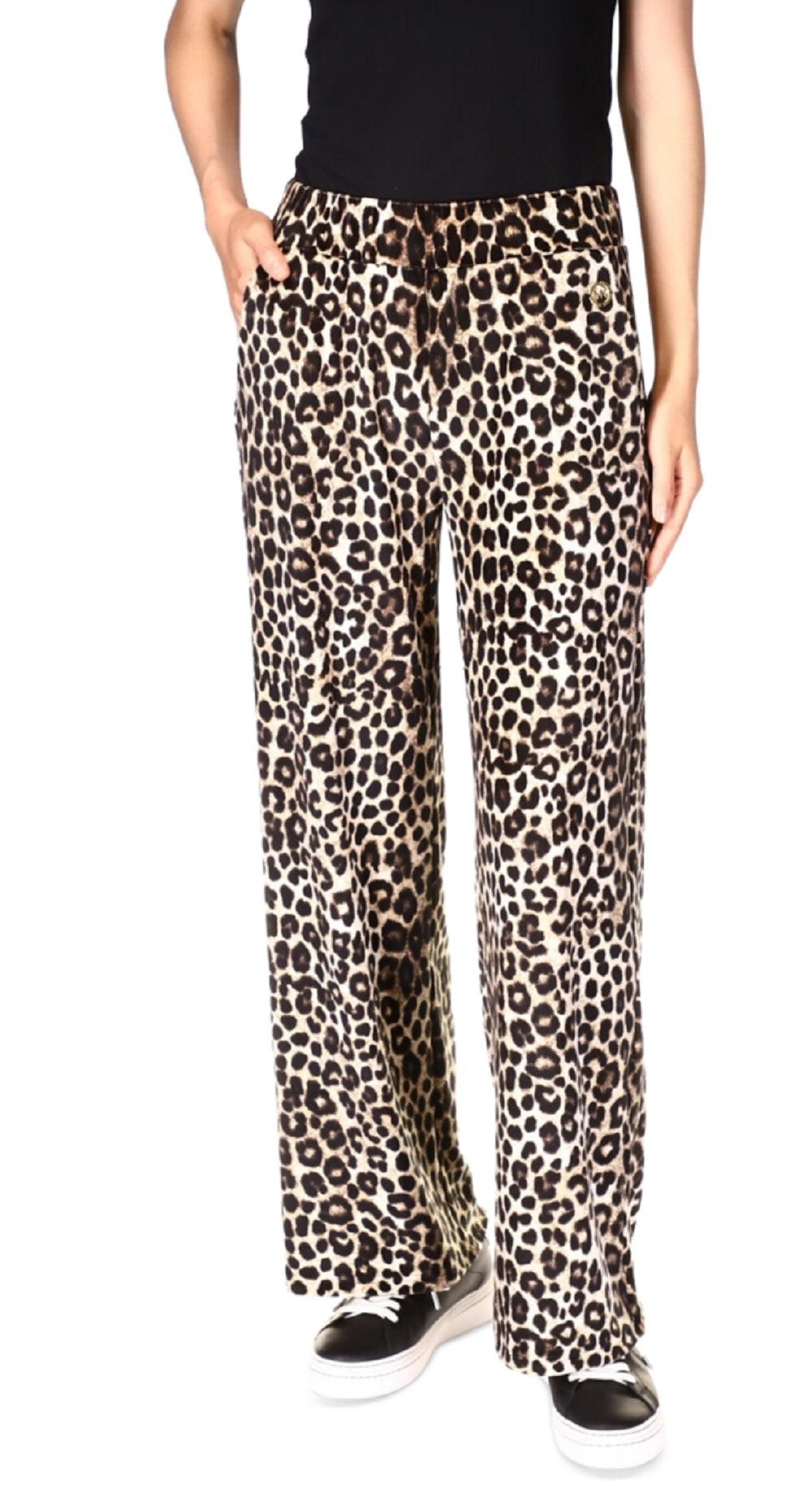 Michael Kors Women's Cheetah Print Straight Leg Pants Brown Size Petite X-Small