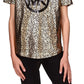 Michael Kors Women's Scatter Foil Logo T-Shirt Black Size Petite Small