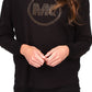 Michael Kors Women's Rhinestone Long Sleeve Top Black Size Petite Large