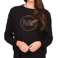 Michael Kors Women's Rhinestone Long Sleeve Top Black Size Petite Large